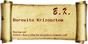 Borovits Krizosztom névjegykártya